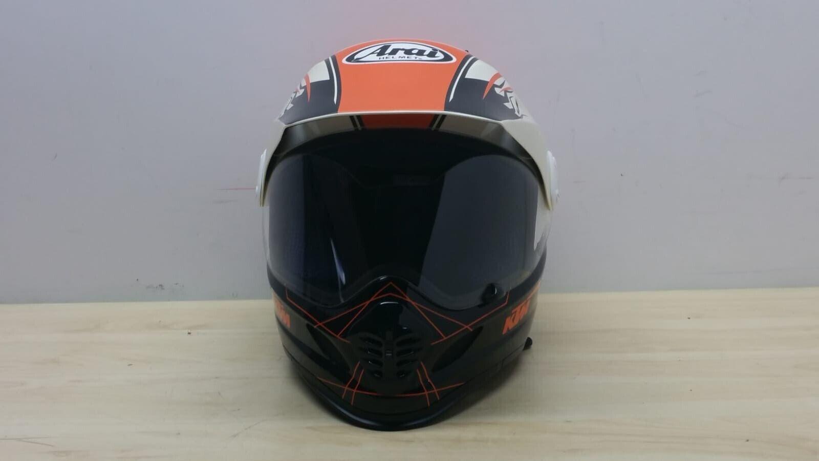 ktm casco da moto arai enduro e motard tour cross ktm nero arancio lucido tg. xs 98 - foto 5