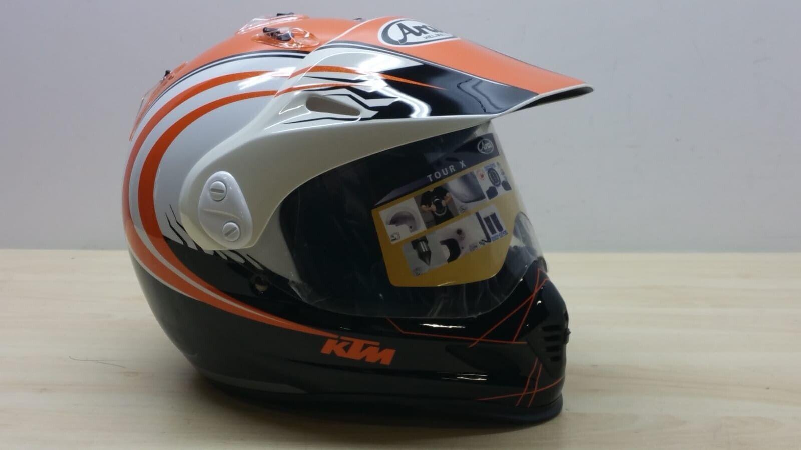 ktm casco da moto enduro motard arai tour cross ktm nero arancio lucido tg. xl 103 - foto 1