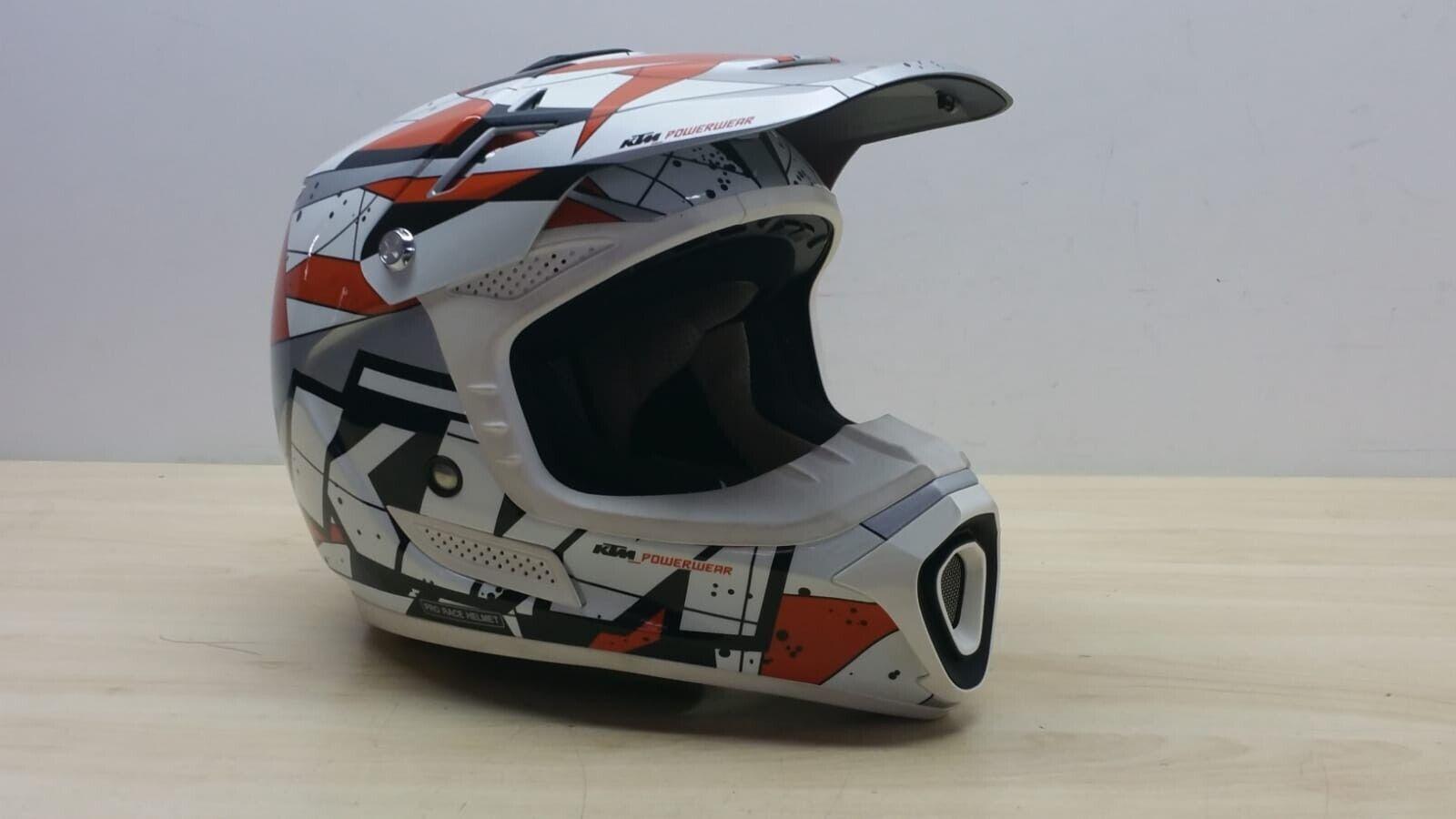 ktm casco da moto cross e enduro pro race helmet ktm bianco arancio tg. xxs 104 - foto 1