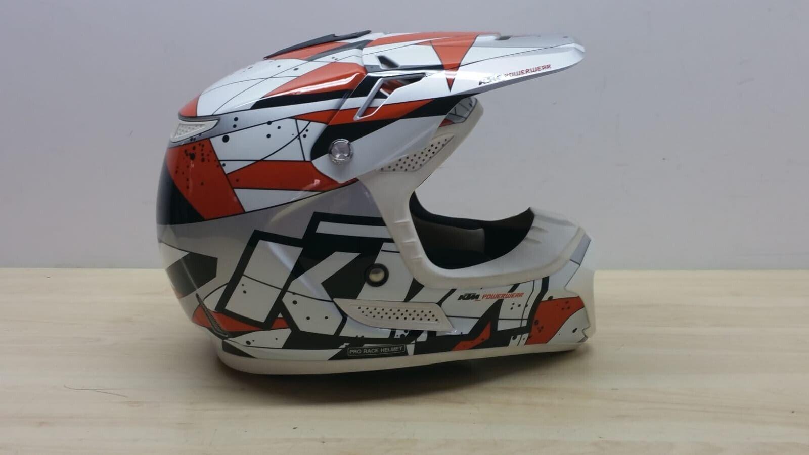 ktm casco da moto cross e enduro pro race helmet ktm bianco arancio tg. xxs 104 - foto 2