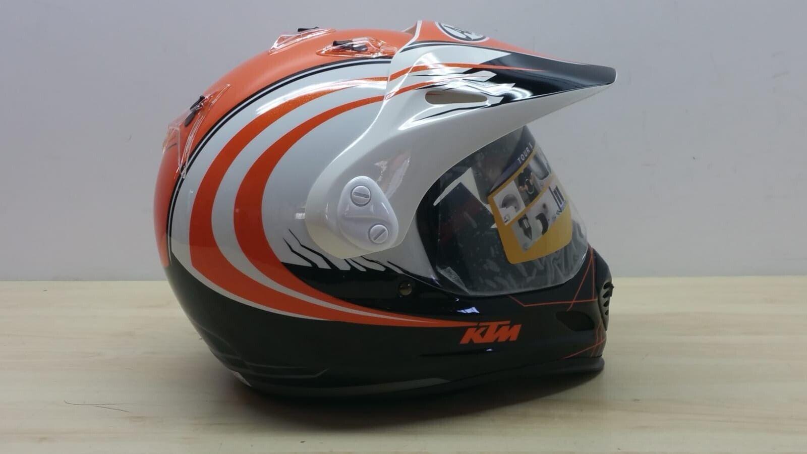 ktm casco da moto enduro e motard arai tour cross ktm nero bianco arancio tg. l 105 - foto 3