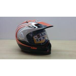 Casco da moto enduro motard  tour cross ktm nero arancio lucido tg. s * 108