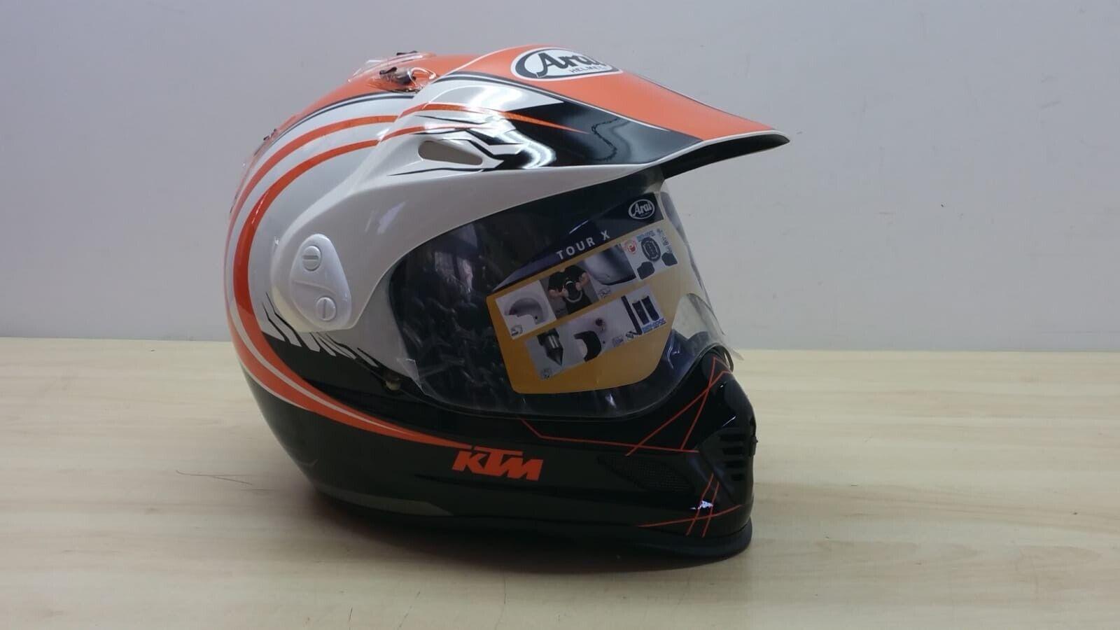 arai casco da moto enduro motard arai tour cross ktm nero arancio lucido tg. s * 108 - foto 1