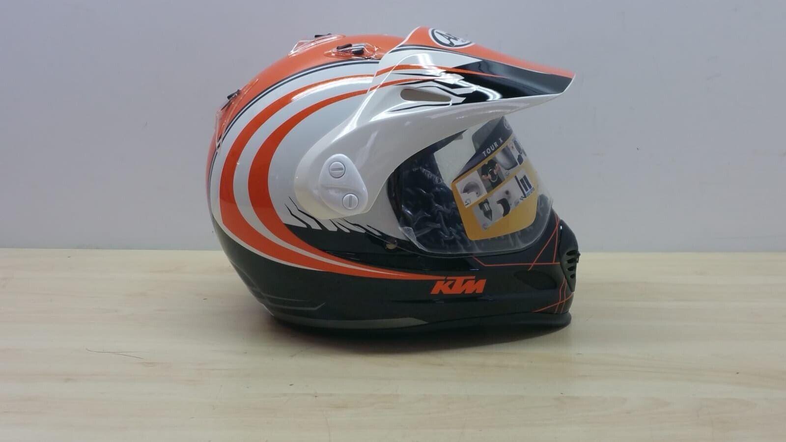arai casco da moto enduro motard arai tour cross ktm nero arancio lucido tg. s * 108 - foto 3