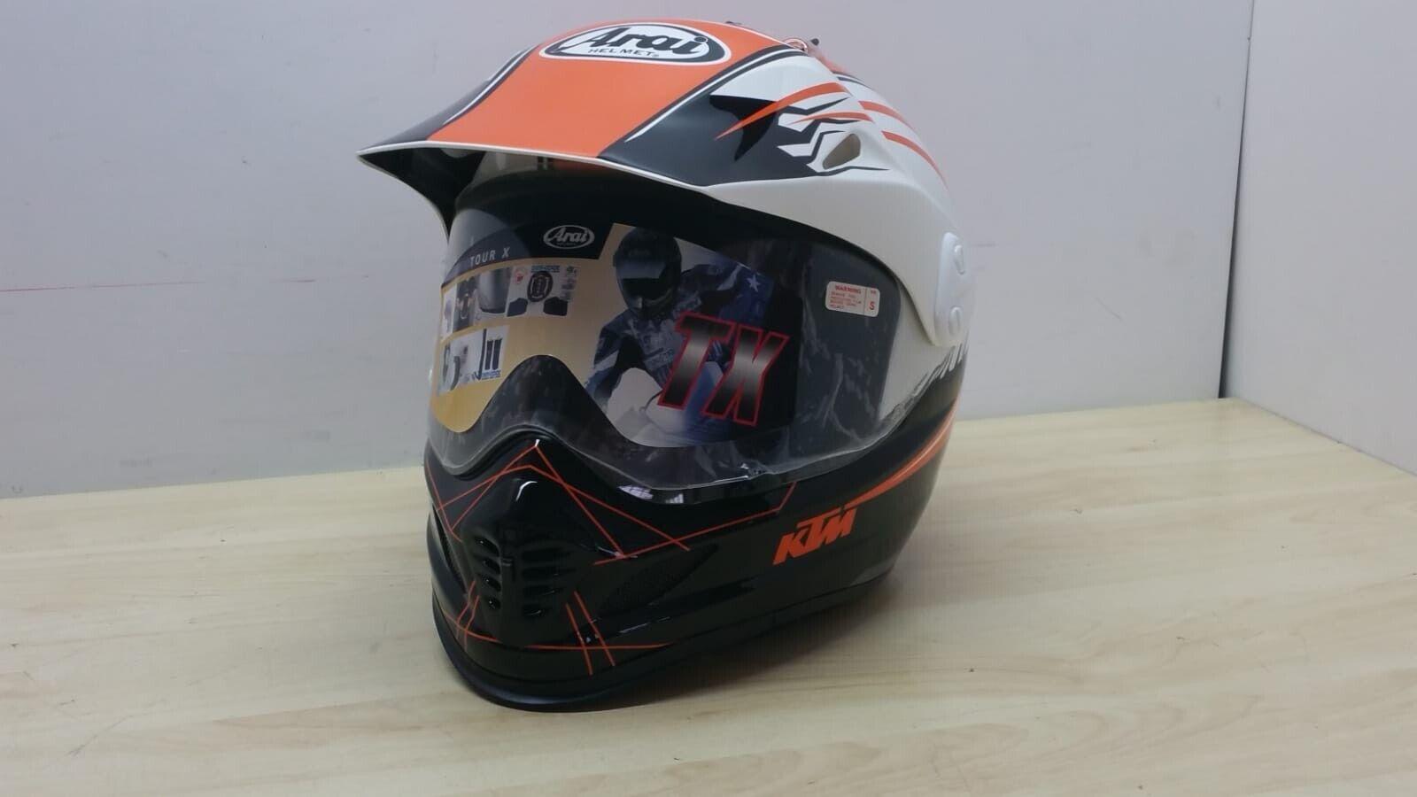 arai casco da moto enduro motard arai tour cross ktm nero arancio lucido tg. s * 108 - foto 5