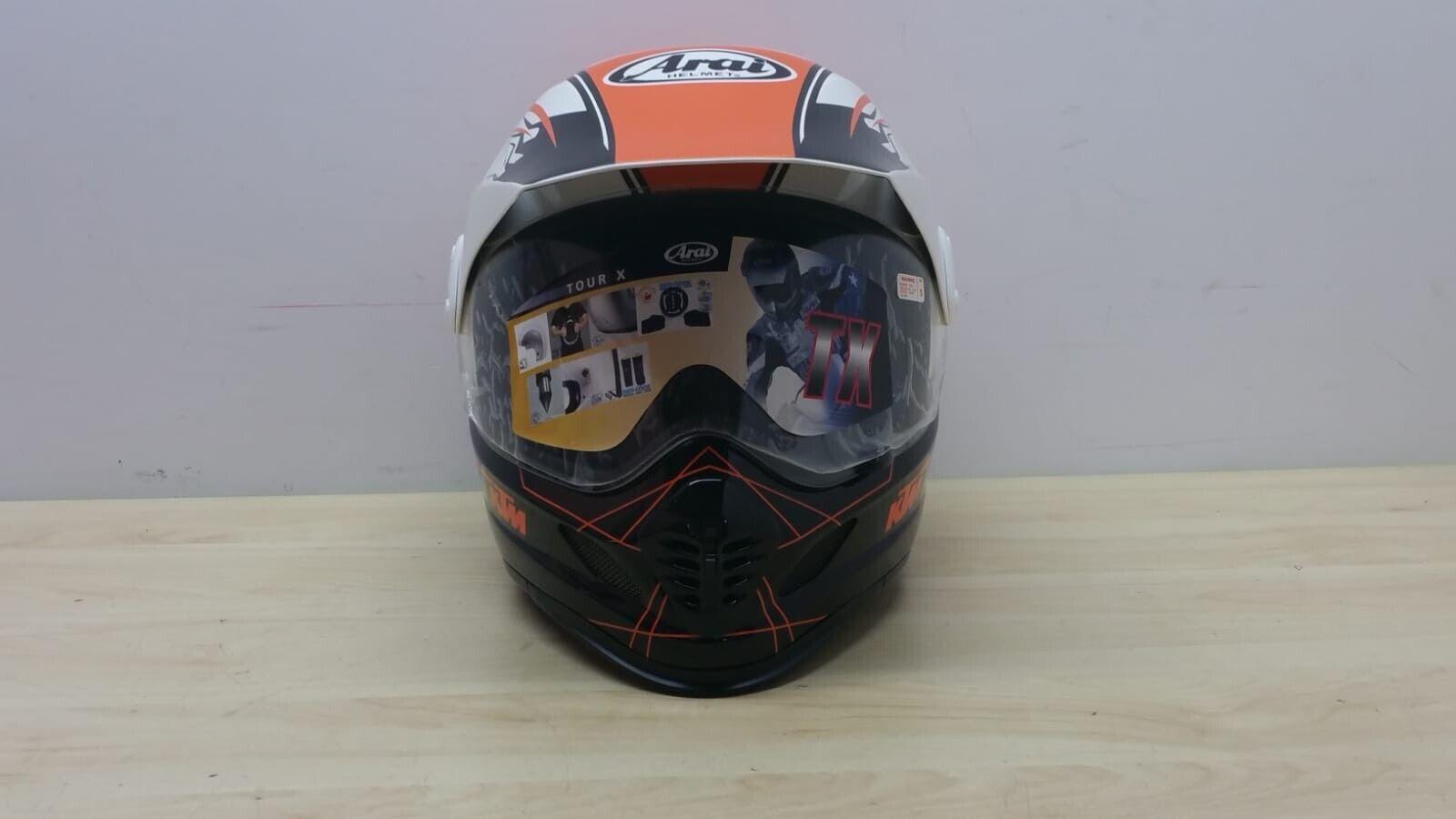 arai casco da moto enduro motard arai tour cross ktm nero arancio lucido tg. s * 108 - foto 6