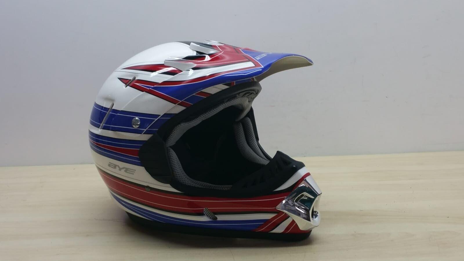 yamaha casco da moto cross enduro bye integral cross yamaha motor bianco blu tg. l 123 - foto 1