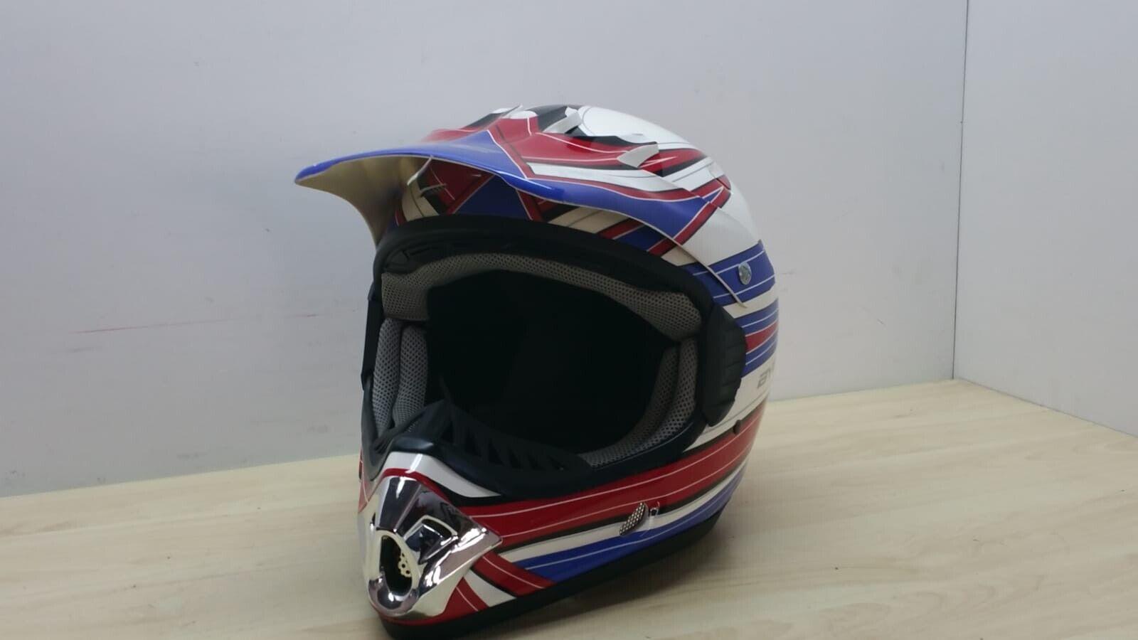 yamaha casco da moto cross enduro bye integral cross yamaha motor bianco blu tg. l 123 - foto 5