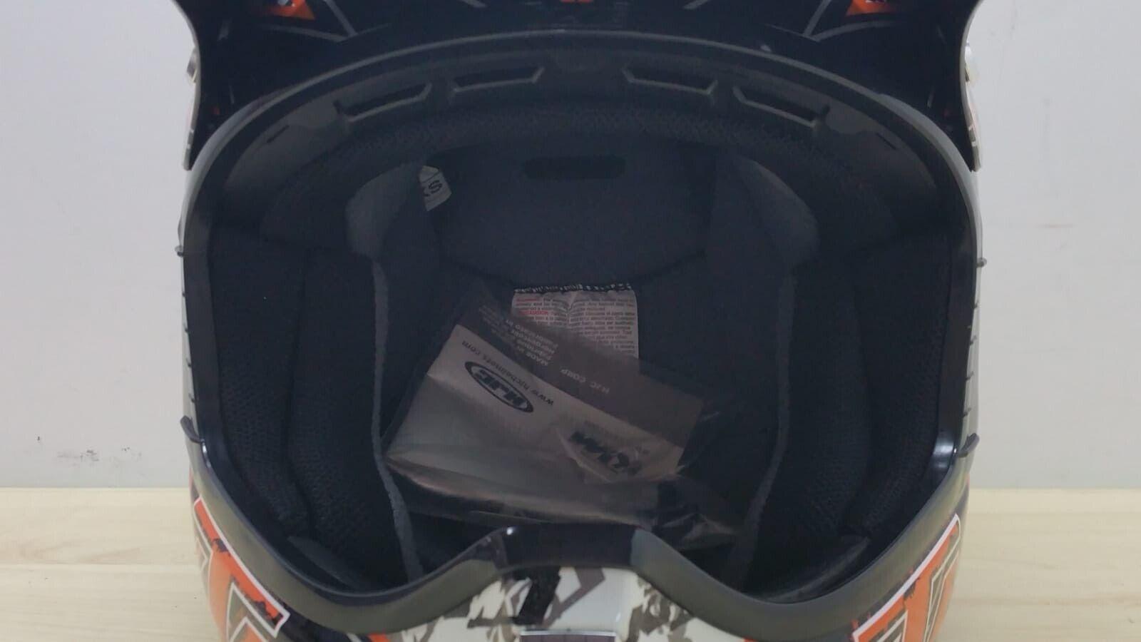 ktm casco da moto cross enduro hjc ktm racing pro helmet nero arancio tg. xs 140 - foto 6