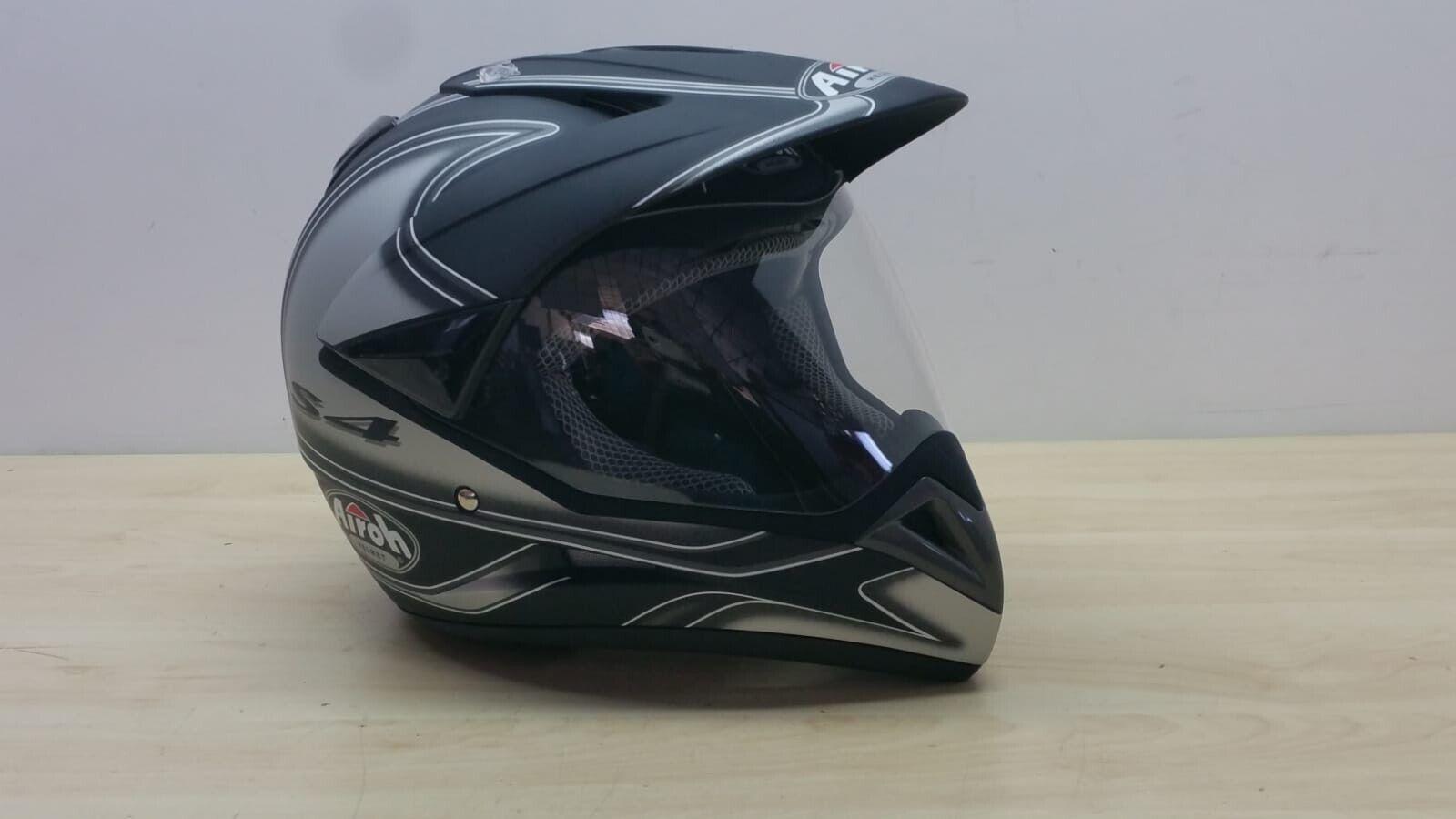 airoh casco moto enduro motard airoh s4 round helmet nero opaco tg. xl *152 - foto 1