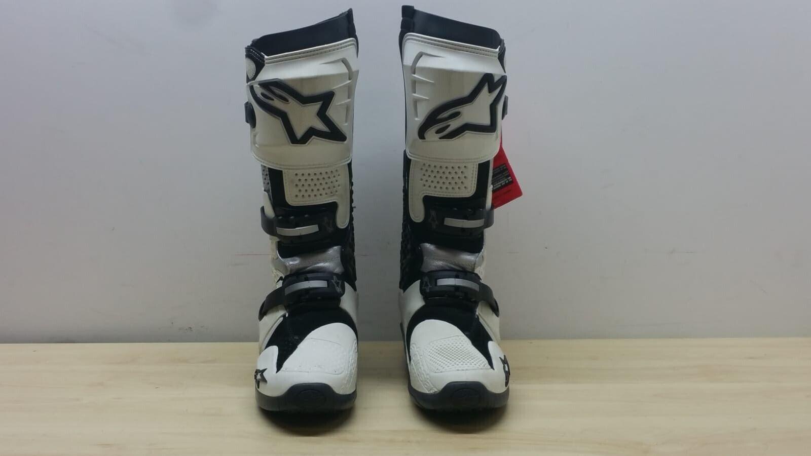 alpinestars stivali da moto cross enduro alpinestars tech 10 white bianco nero tg. 44.5 36 - foto 1
