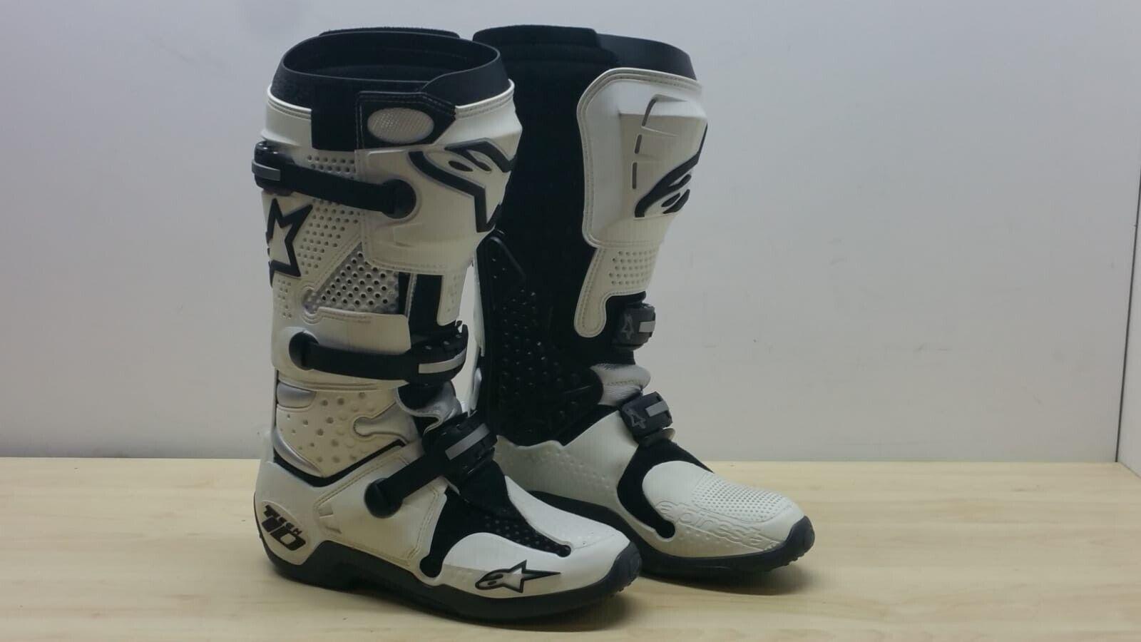 alpinestars stivali da moto cross enduro alpinestars tech 10 white bianco nero tg. 44.5 36 - foto 2