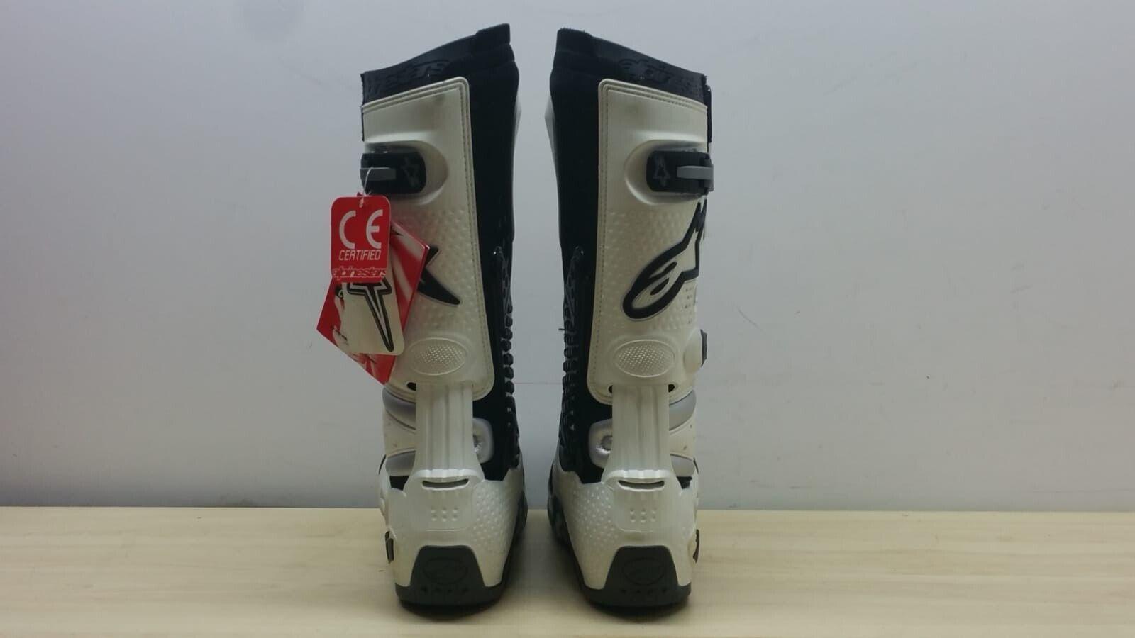 alpinestars stivali da moto cross enduro alpinestars tech 10 white bianco nero tg. 44.5 36 - foto 3