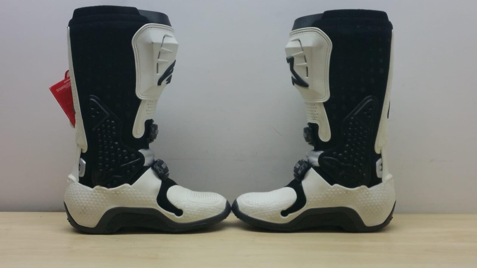 alpinestars stivali da moto cross enduro alpinestars tech 10 white bianco nero tg. 44.5 36 - foto 4