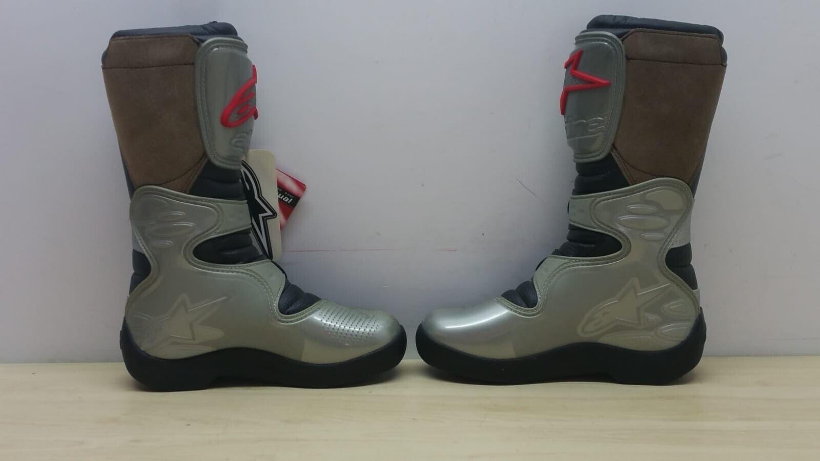 alpinestars stivale da moto cross enduro alpinestars tech 4-s silver grigio nero tg. 38 40 - foto 4