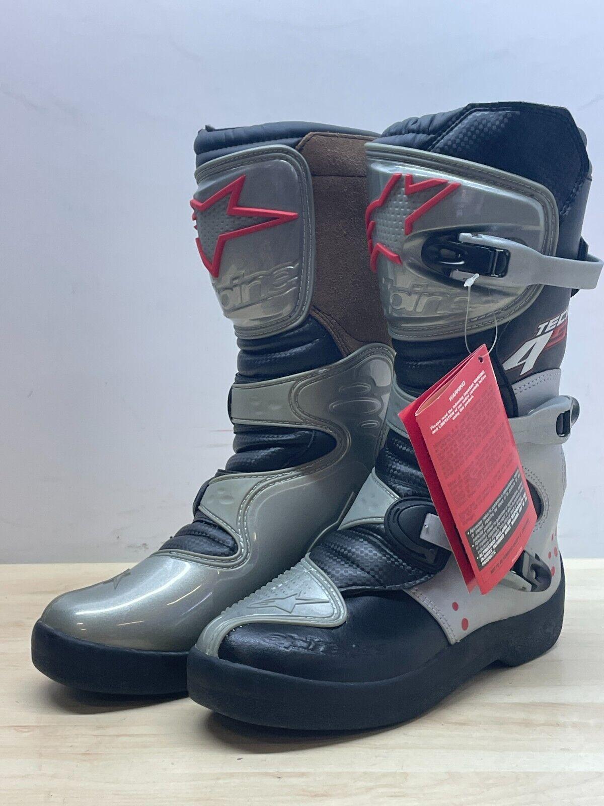 alpinestars stivale da moto cross enduro alpinestars tech 4-s silver grigio nero tg 40,5 44 - foto 3