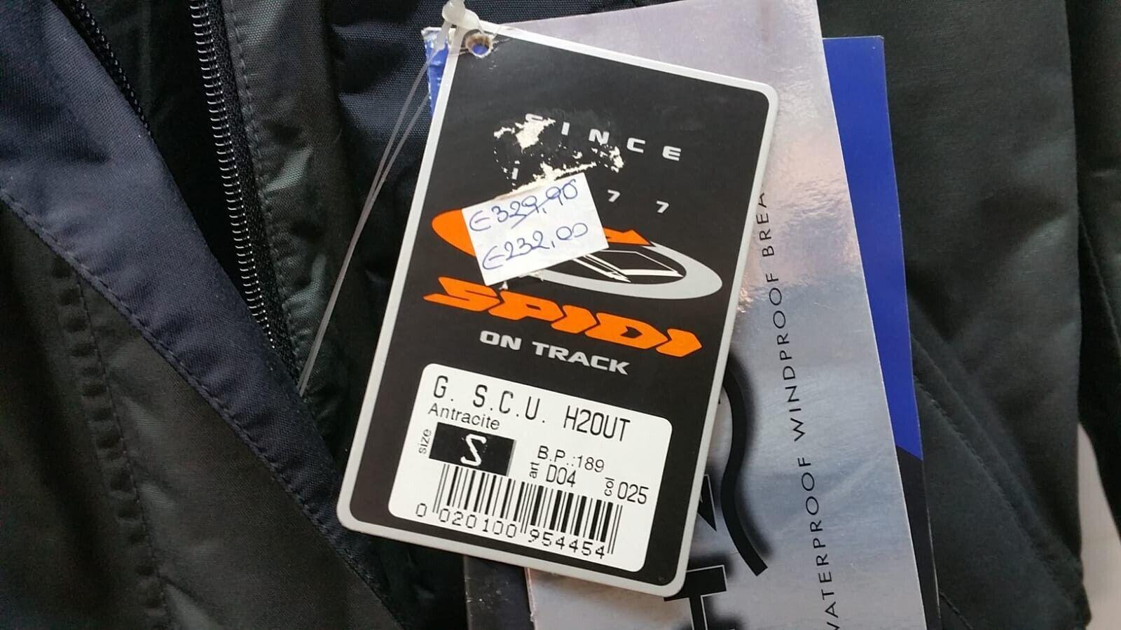 spidi giacca da moto antipioggia vintage spidi h2 out antracite nera tg. s - foto 4