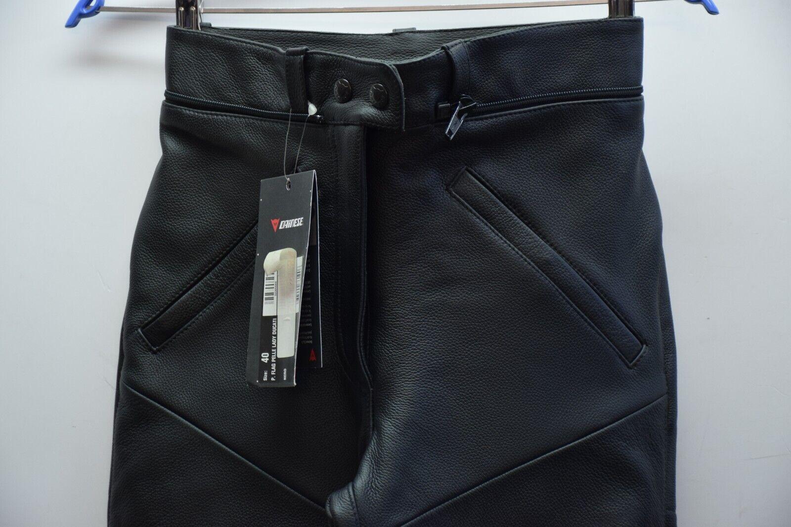 ducati pantaloni in pelle da moto ducati flag lady dainese nero tg. 40 7 - foto 5