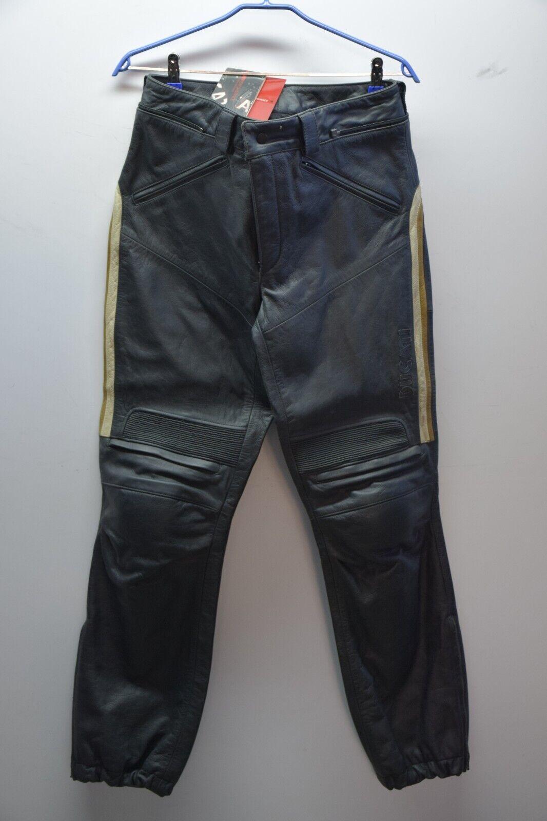 ducati pantaloni in pelle da moto ducati performance old times nero crema oro tg 54 8 - foto 1