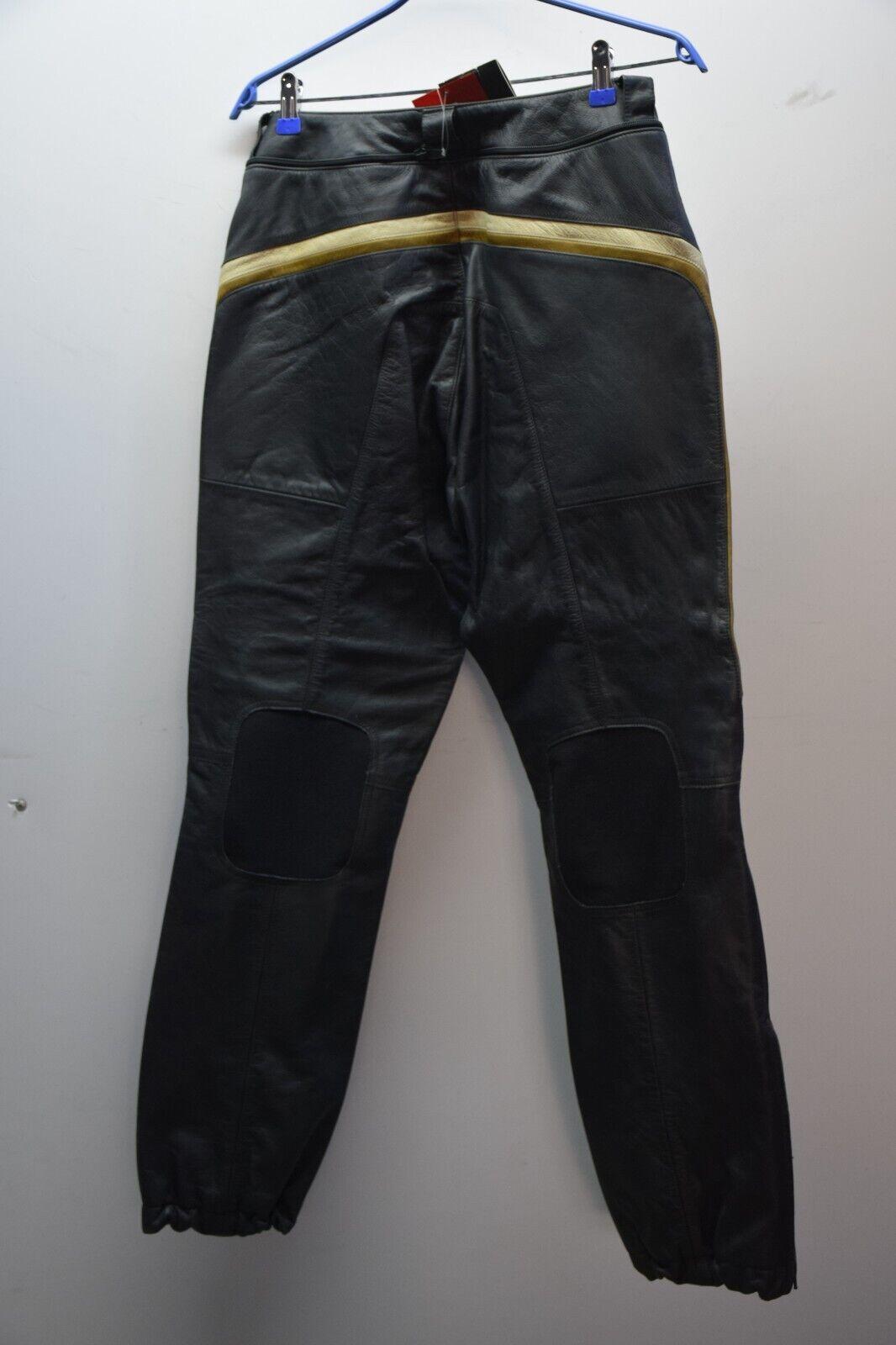 ducati pantaloni in pelle da moto ducati performance old times nero crema oro tg 54 8 - foto 2