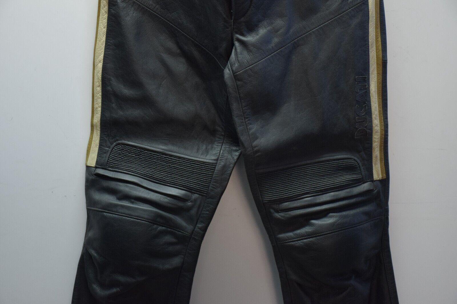 ducati pantaloni in pelle da moto ducati performance old times nero crema oro tg 54 8 - foto 4