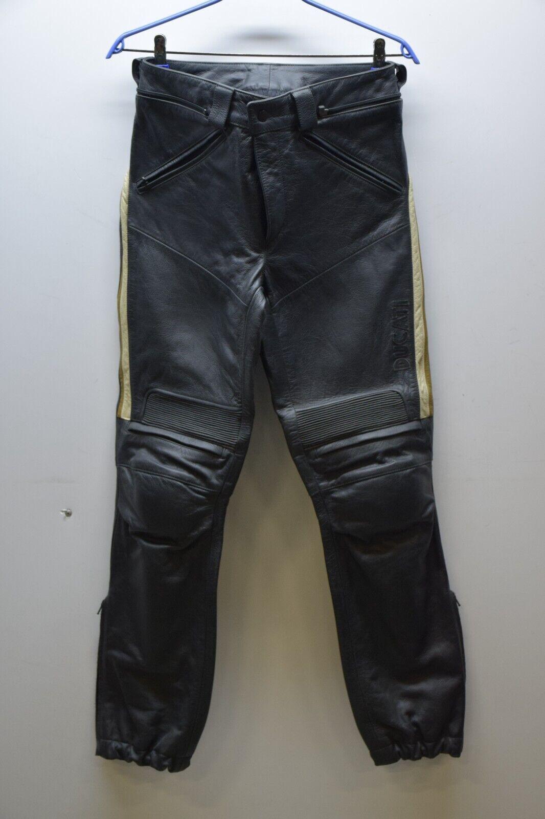 ducati pantalone in pelle da moto old time ducati performance nero panna oro tg 50  10 - foto 1