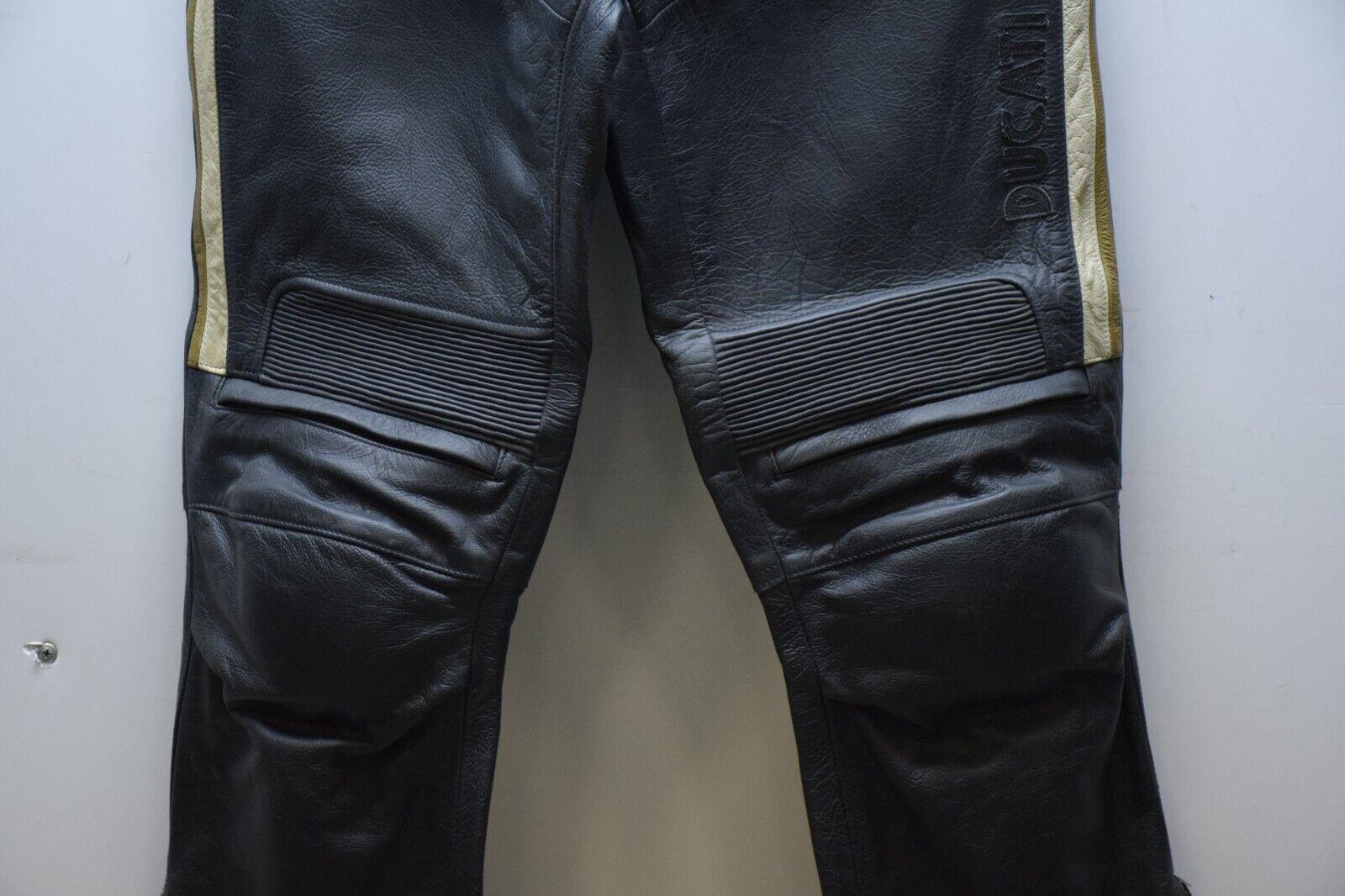 ducati pantalone in pelle da moto old time ducati performance nero panna oro tg 50  10 - foto 4