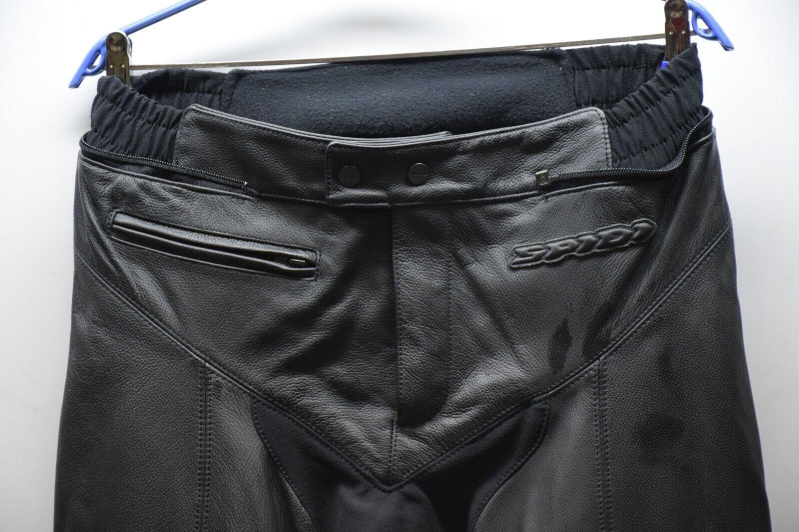 spidi pantaloni in pelle da moto spidi unit black nero tg. 50 19 - foto 5