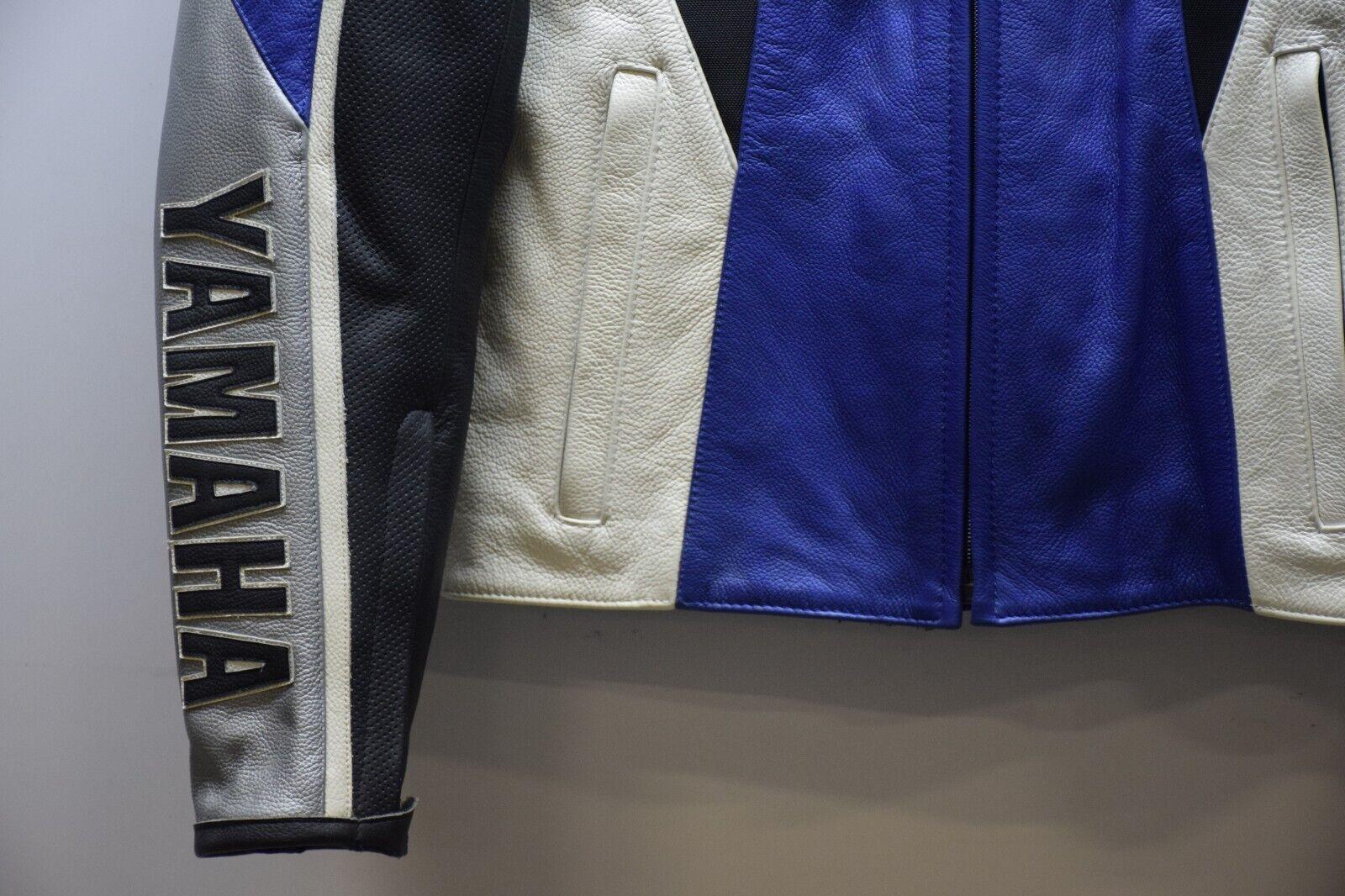 yamaha giubbotto in pelle da moto dainese yamaha kiron blu antracite tg. 48 27 - foto 3
