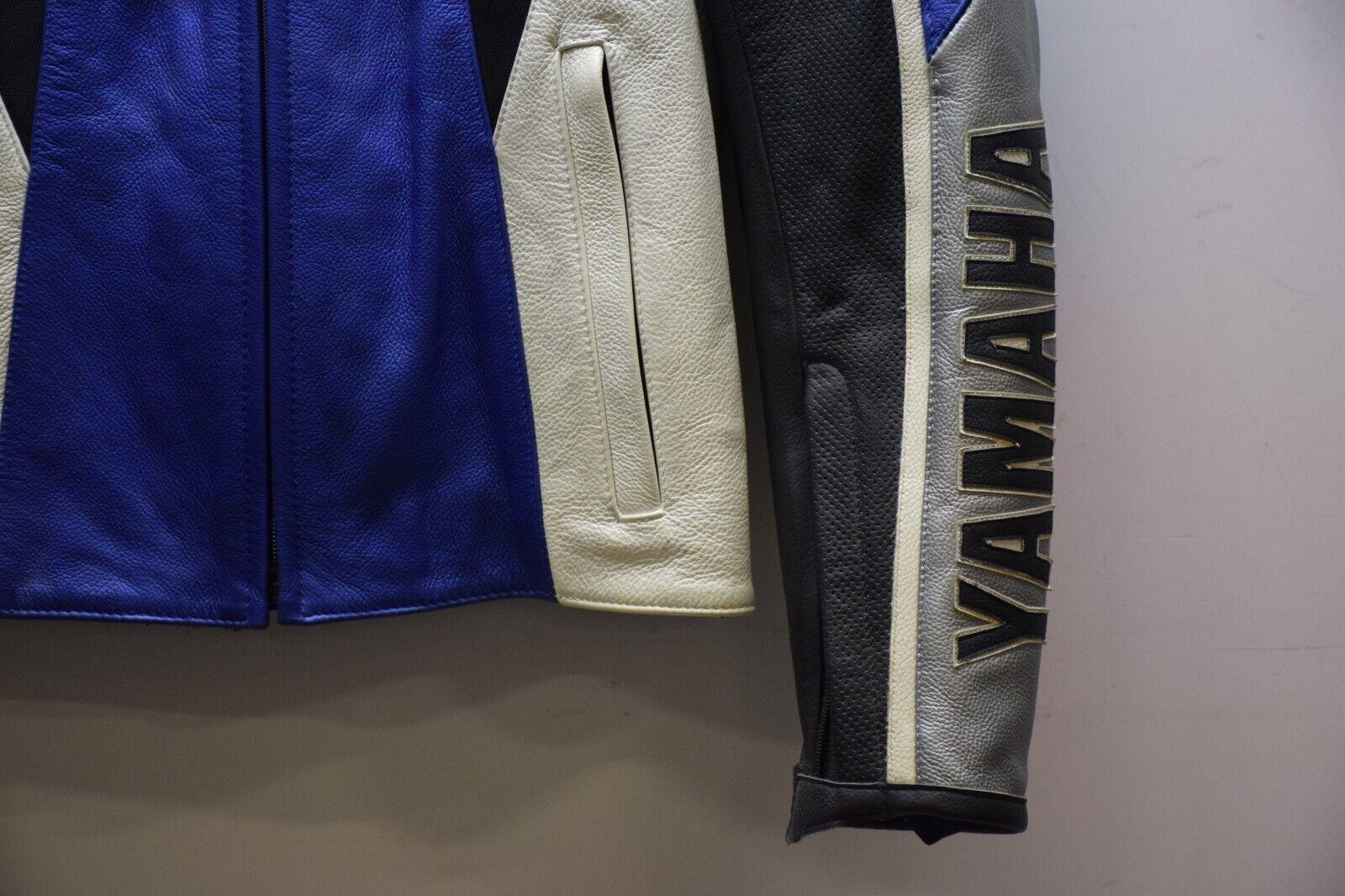 yamaha giubbotto in pelle da moto dainese yamaha kiron blu antracite tg. 48 27 - foto 4