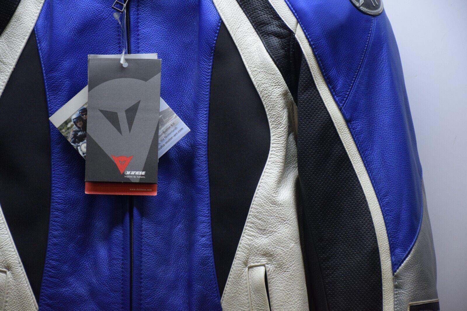 yamaha giubbotto in pelle da moto dainese yamaha kiron blu antracite tg. 48 27 - foto 5