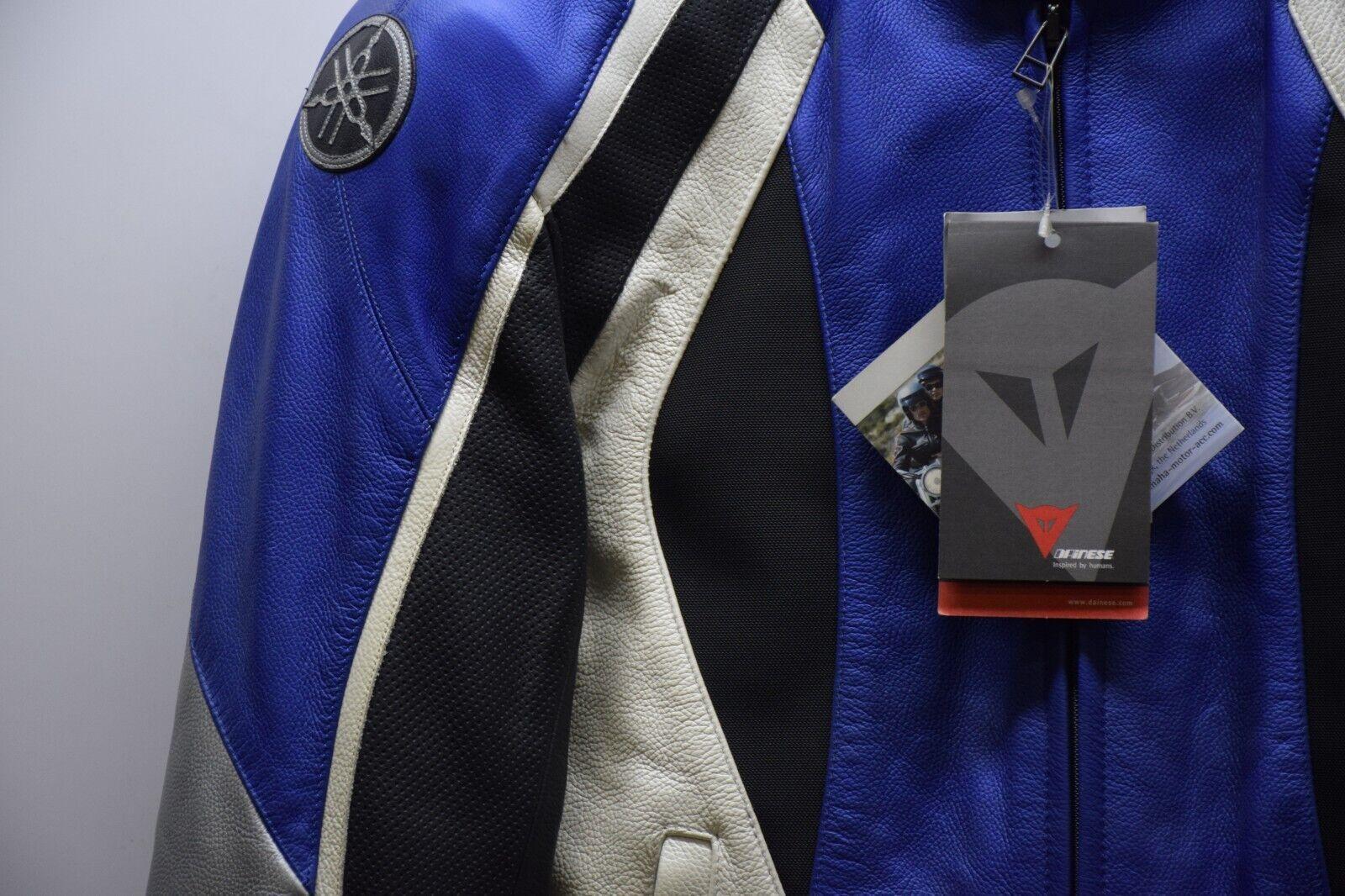 yamaha giubbotto in pelle da moto dainese yamaha kiron blu antracite tg. 48 27 - foto 6