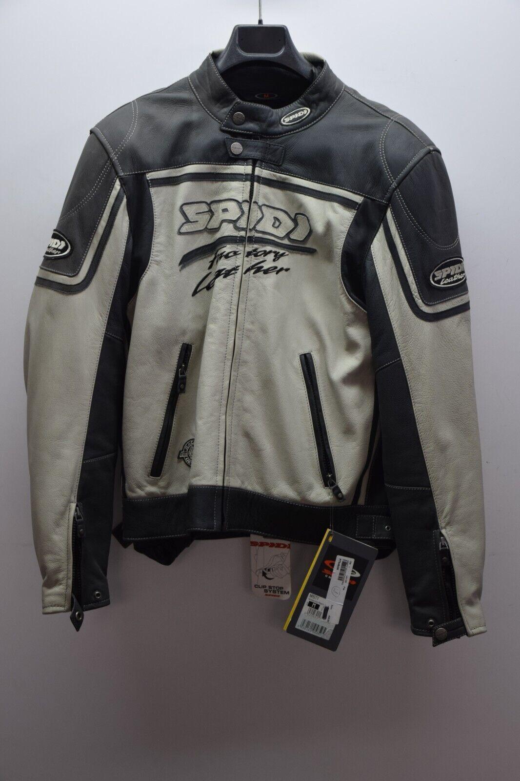 spidi giubbotto in pelle da moto spidi nasty factory lesther ghiaccio nero tg. m 28 - foto 1