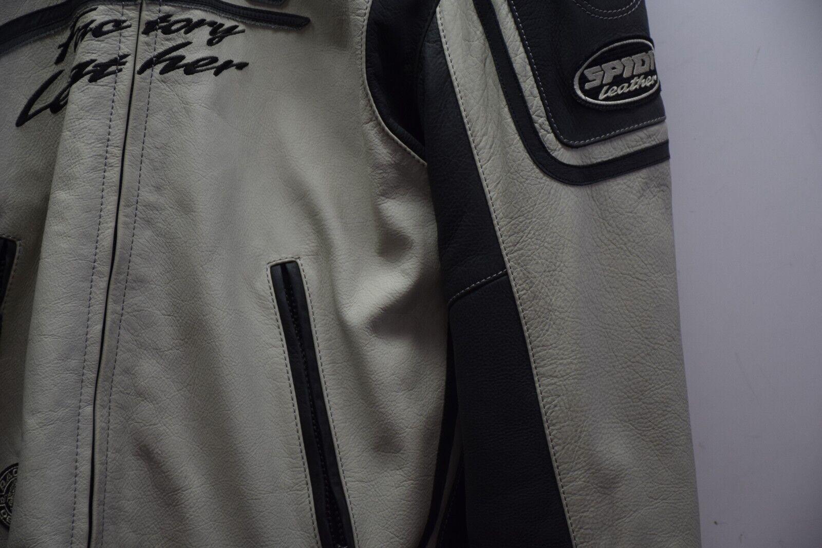 spidi giubbotto in pelle da moto spidi nasty factory lesther ghiaccio nero tg. m 28 - foto 5