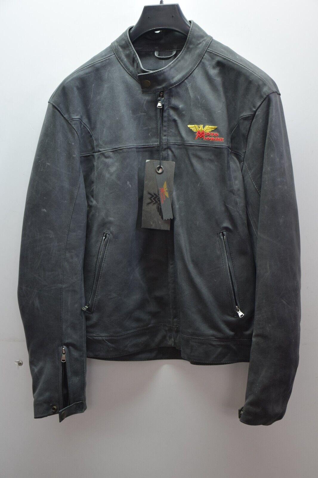 moto morini giubbotto in pelle da moto nero vintage unisex moto morini tg. xl - foto 1