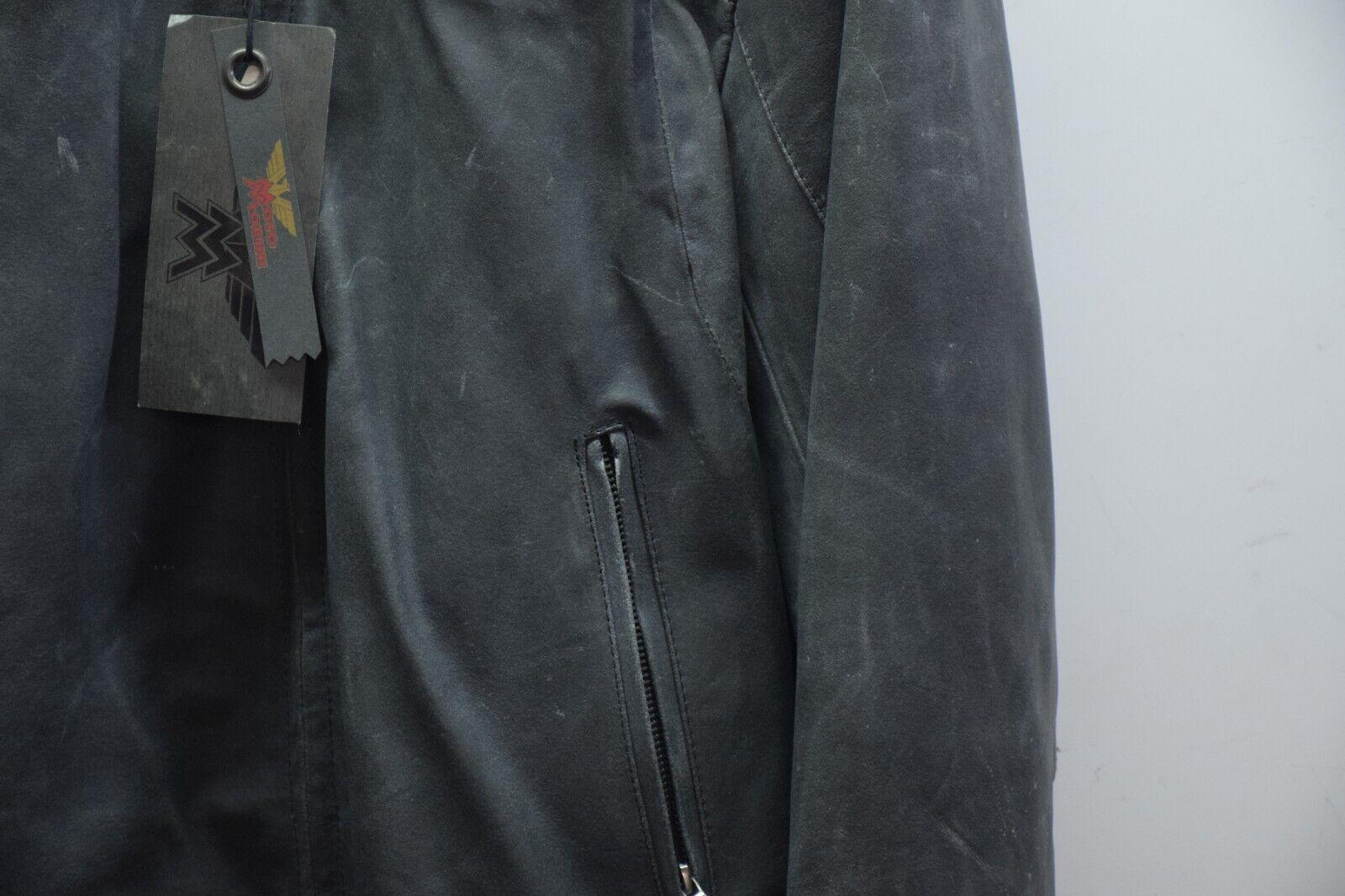 moto morini giubbotto in pelle da moto nero vintage unisex moto morini tg. xl - foto 5
