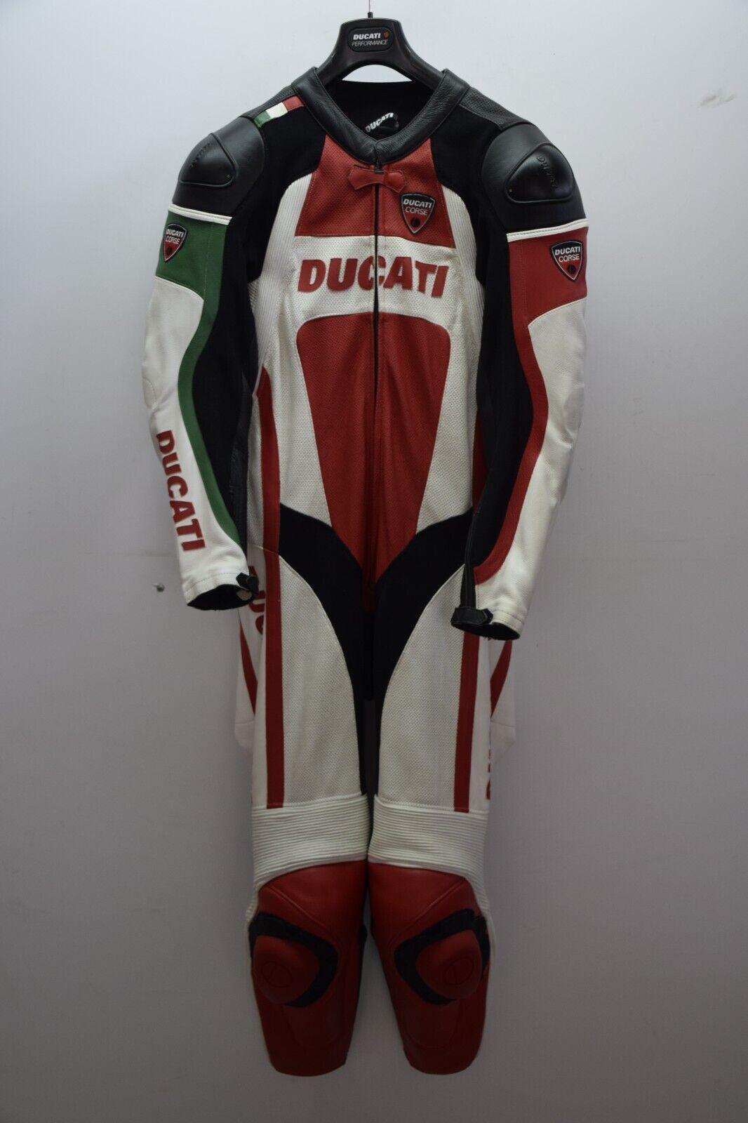 ducati tuta in pelle da moto strada pista dainese ducati corse sbk tricolore tg. 52 - foto 1