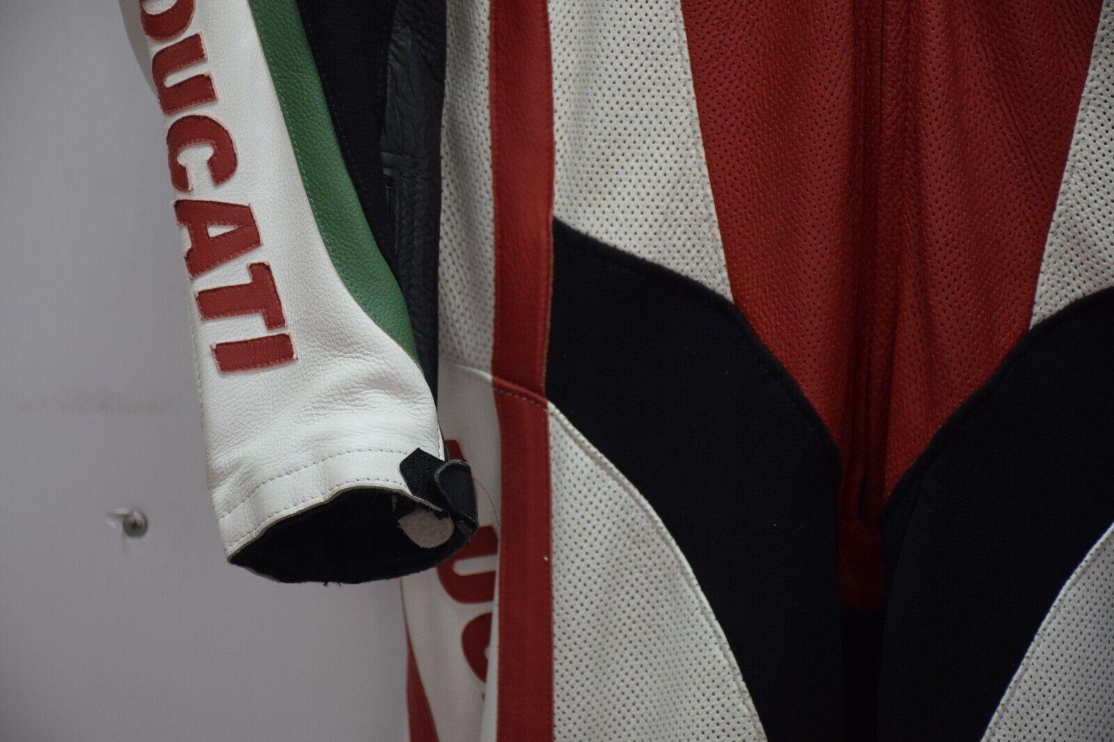 ducati tuta in pelle da moto strada pista dainese ducati corse sbk tricolore tg. 52 - foto 5