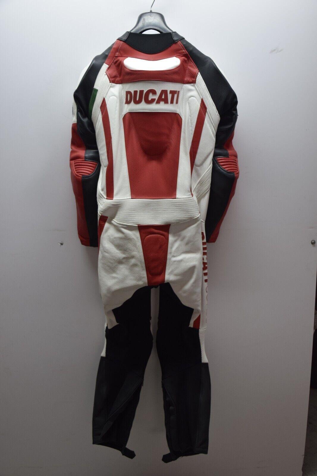 ducati tuta in pelle da moto strada pista dainese ducati corse sbk tricolore tg. 52 - foto 2
