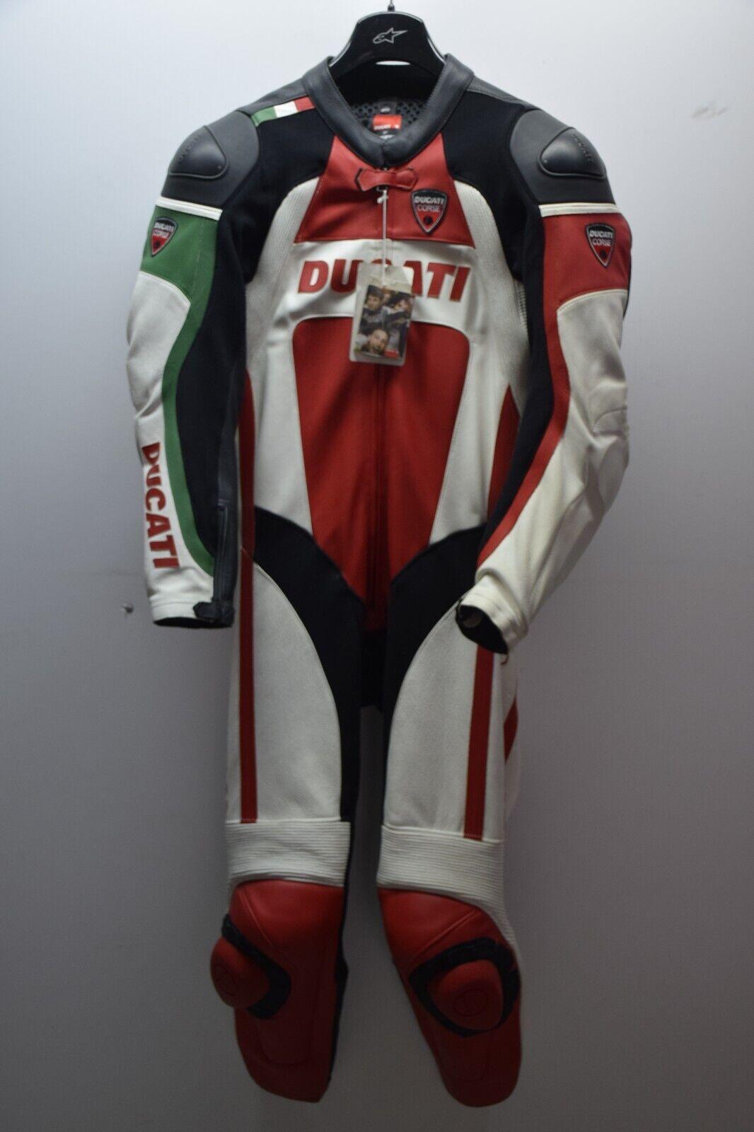 ducati tuta in pelle da moto strada pista intera ducati corse sbk tricolore tg. 54 - foto 1