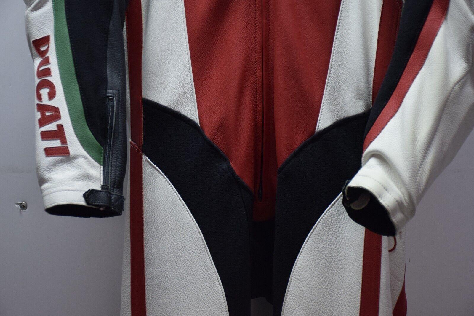 ducati tuta in pelle da moto strada pista intera sbk ducati corse tricolore tg. 52 - foto 5