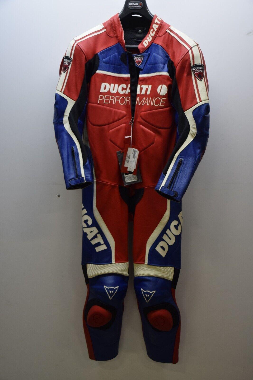 ducati tuta in pelle ducati performance corse ben bostrom sbk rosso blu bianco tg. 50 - foto 1