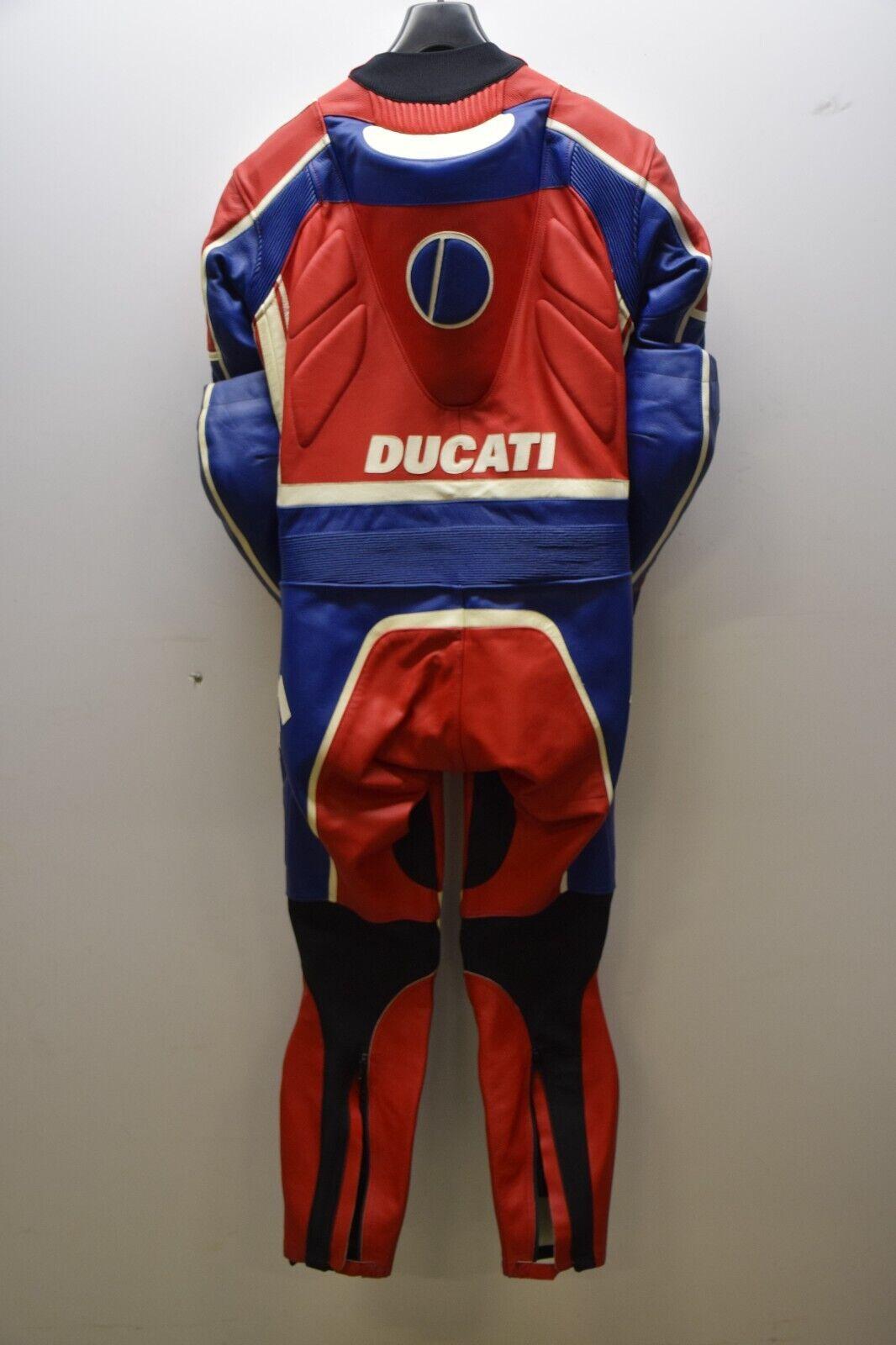 ducati tuta in pelle ducati performance corse ben bostrom sbk rosso blu bianco tg. 50 - foto 2