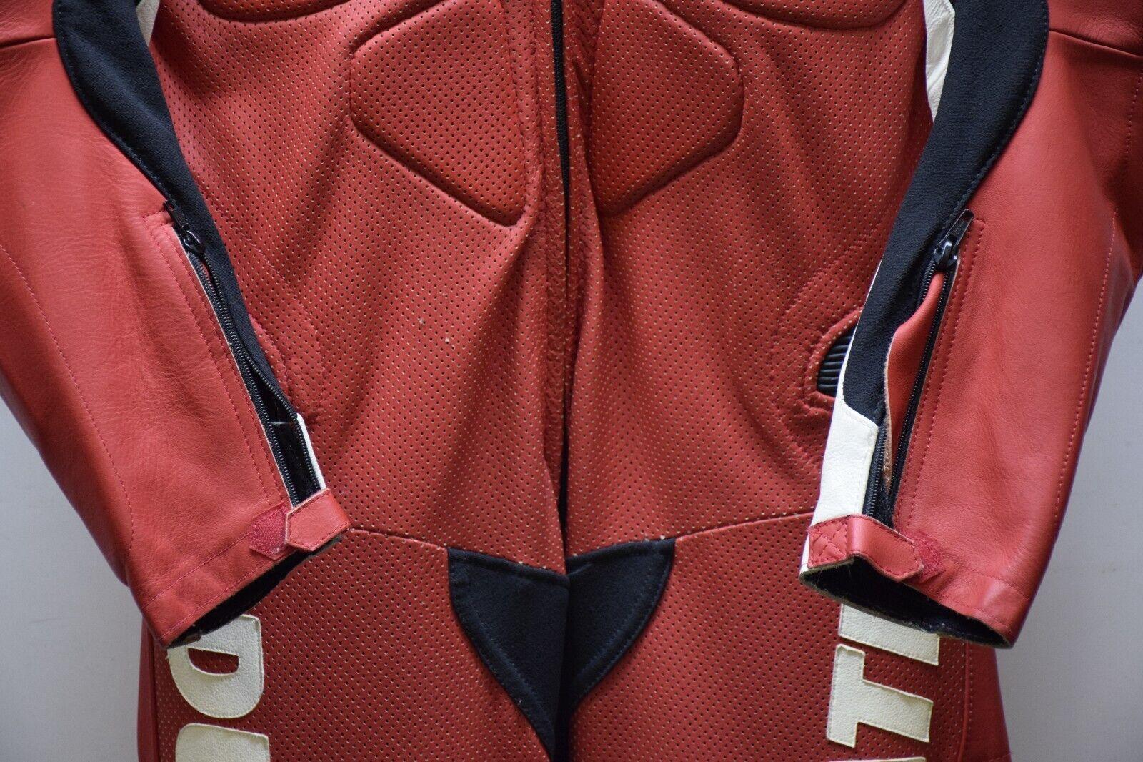 ducati tuta in pelle da moto dainese ducati motor scudetto rosso sbk tg. 50 - foto 4