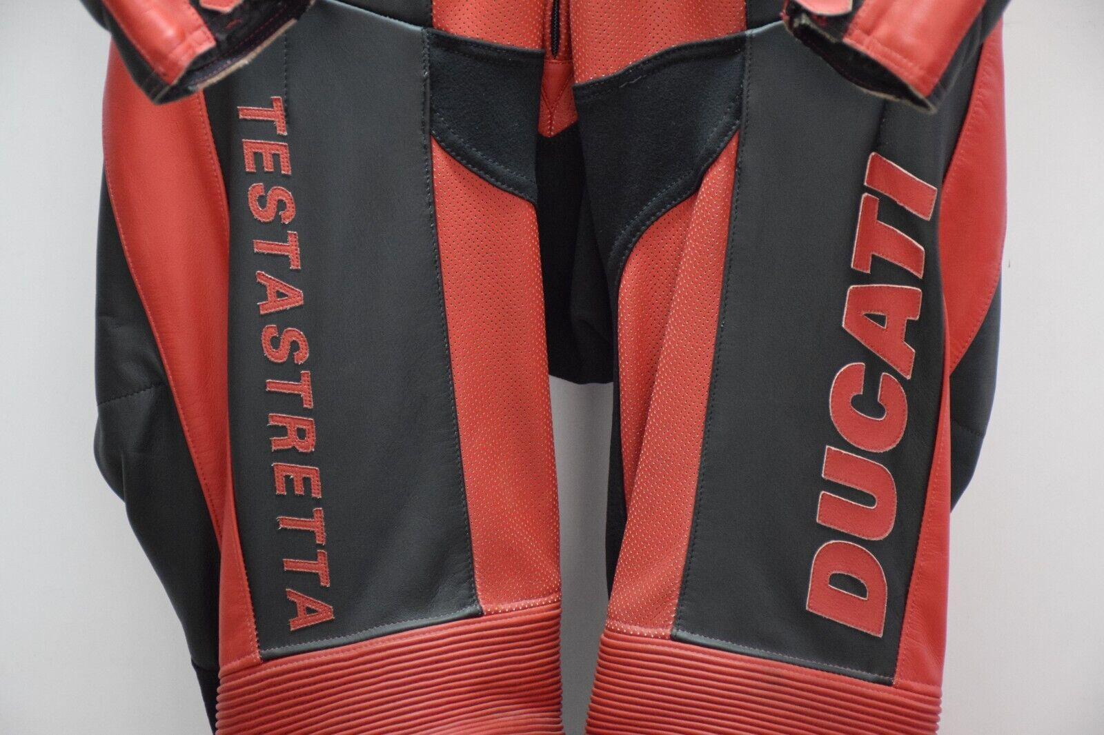 ducati tuta in pelle da moto ducati testastretta dark stripe sbk  rosso nero tg. 52 - foto 4