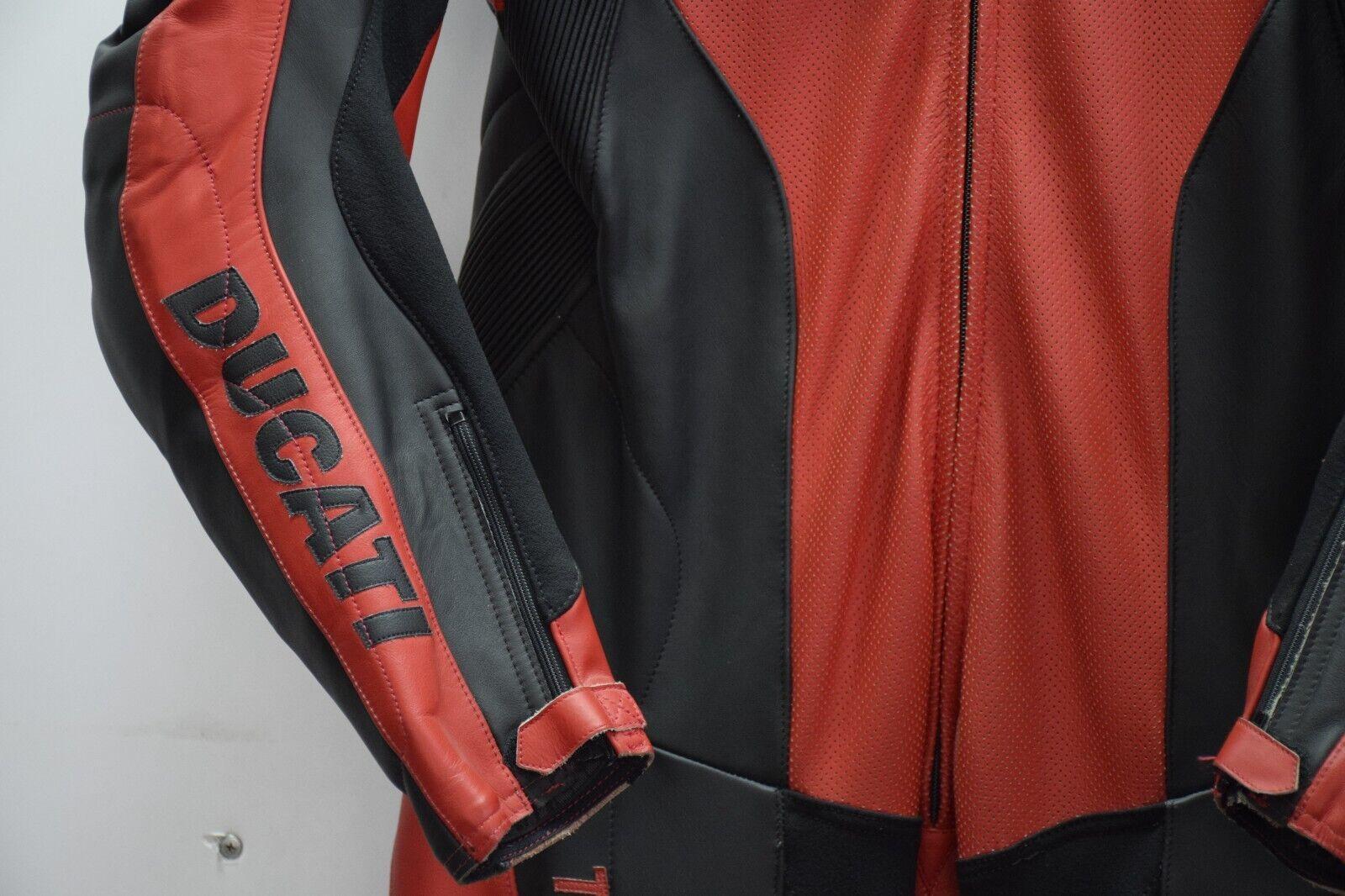 ducati tuta in pelle da moto ducati testastretta dark stripe sbk  rosso nero tg. 52 - foto 5