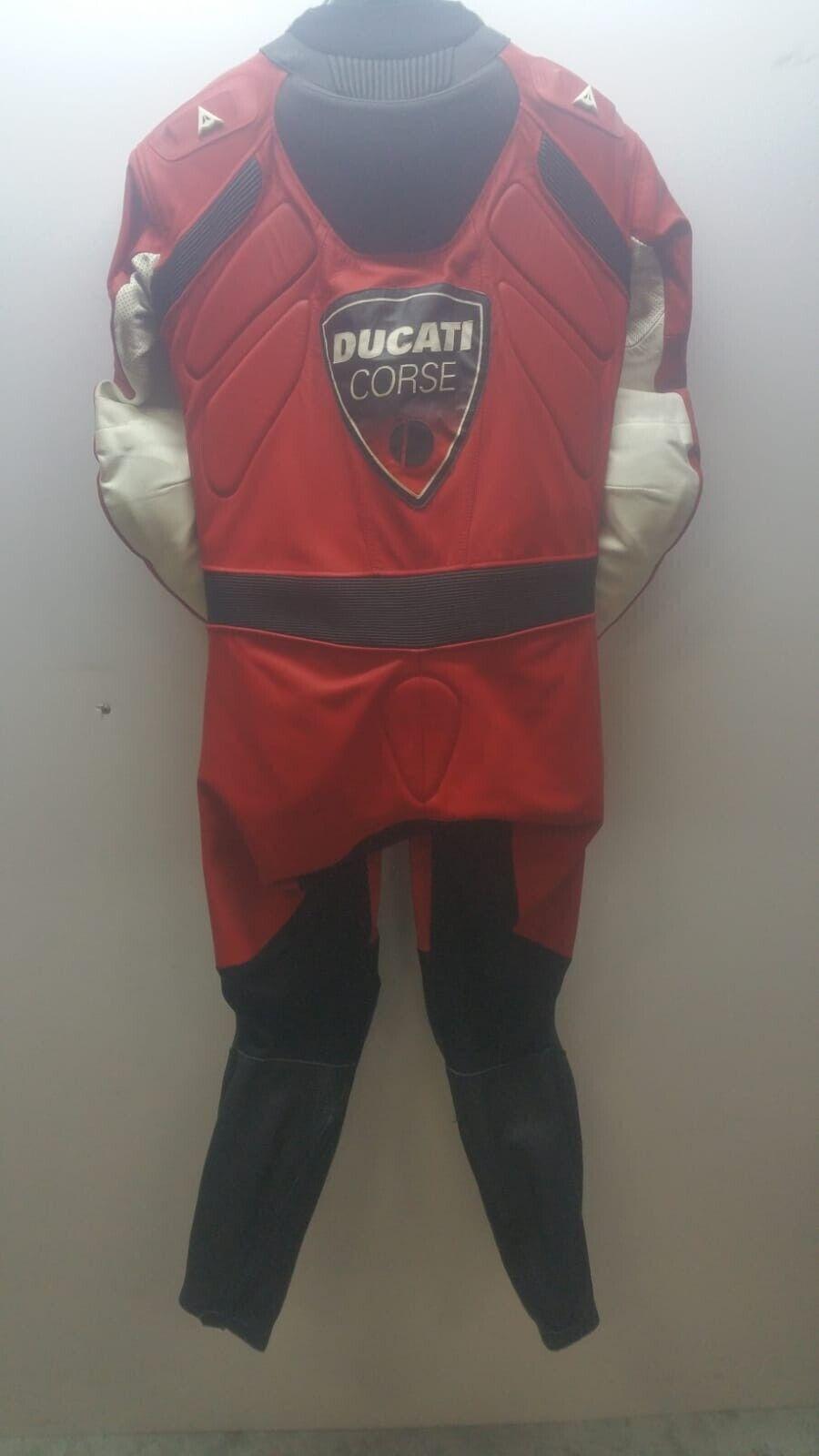 ducati tuta in pelle da moto ducati corse dainese scudetto rosso sbk tg. 52 - foto 2