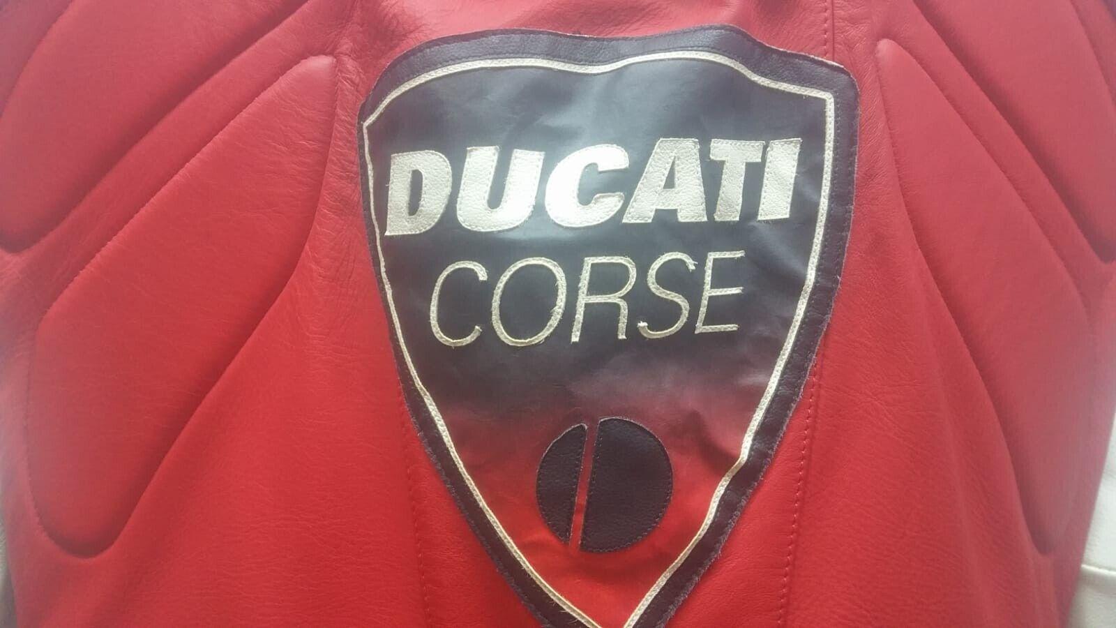 ducati tuta in pelle da moto ducati corse dainese scudetto rosso sbk tg. 52 - foto 4