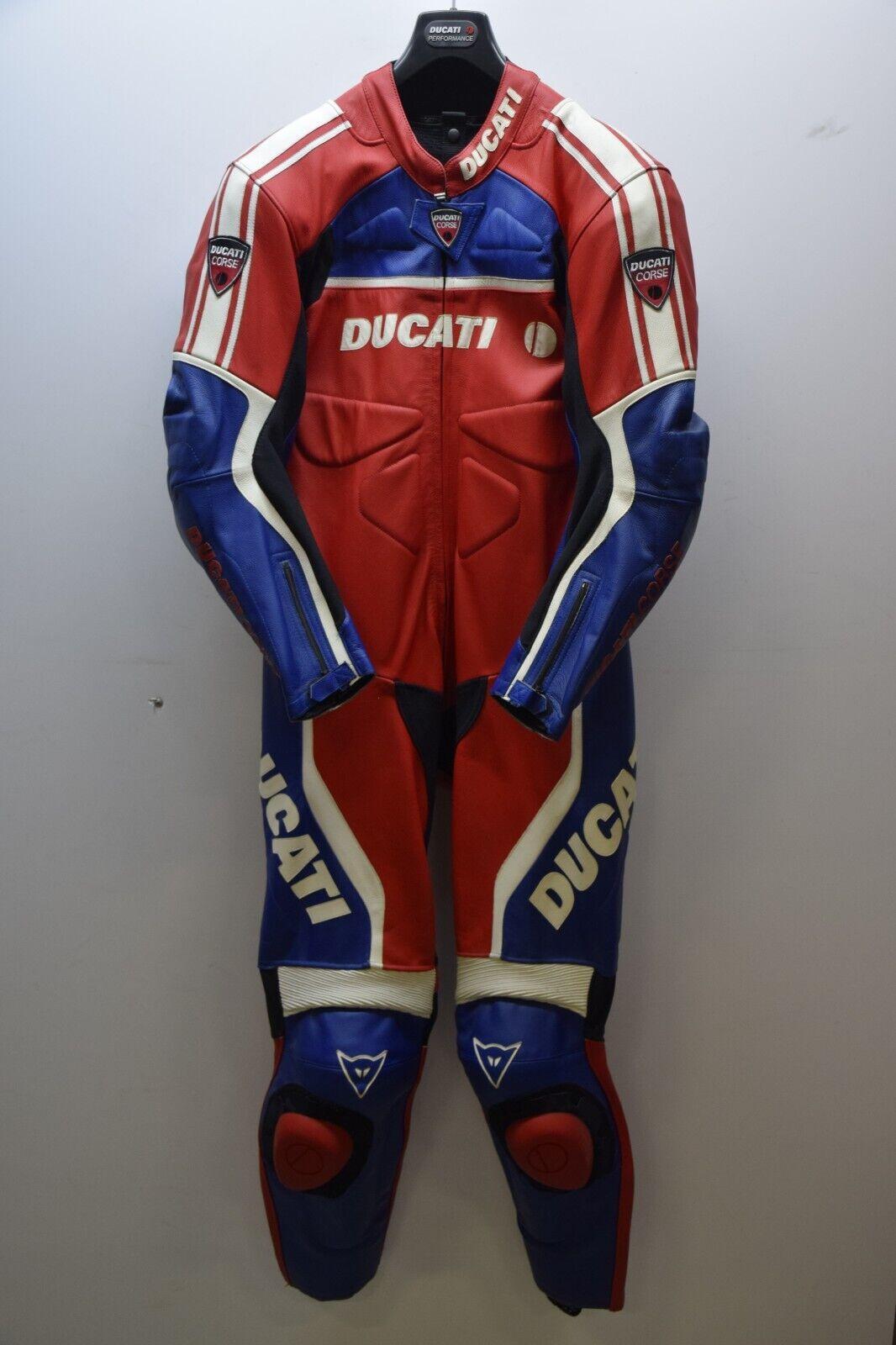ducati tuta in pelle da moto dainese ducati ben bostrom sbk rossa blu bianca tg. 52 - foto 1