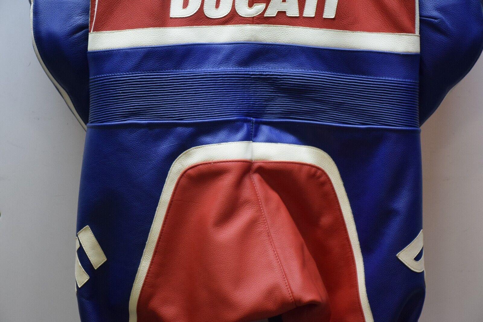 ducati tuta in pelle da moto dainese ducati ben bostrom sbk rossa blu bianca tg. 52 - foto 5